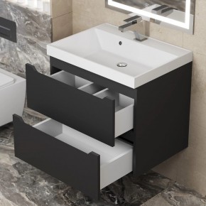 Тумба под раковину Uperwood Tanos 60 см, подвесная, черная матовая в Урае - uray.ok-mebel.com | фото 2