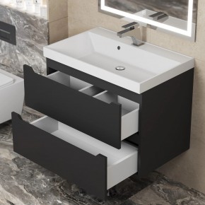 Тумба под раковину Uperwood Tanos 70 см, подвесная, черная матовая в Урае - uray.ok-mebel.com | фото 2