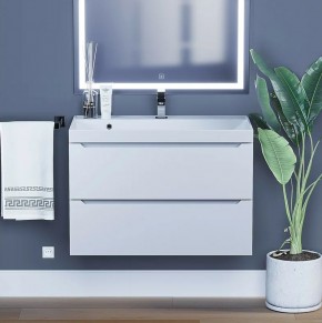 Тумба под раковину Uperwood Tanos 80 см, подвесная, белая матовая в Урае - uray.ok-mebel.com | фото