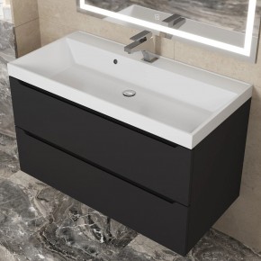 Тумба под раковину Uperwood Tanos 90 см, подвесная, черная матовая в Урае - uray.ok-mebel.com | фото 11