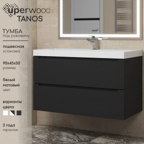 Тумба под раковину Uperwood Tanos 90 см, подвесная, черная матовая в Урае - uray.ok-mebel.com | фото 3