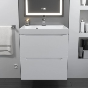 Тумба с раковиной Uperwood Tanos 50 см, подвесная, белая матовая в Урае - uray.ok-mebel.com | фото 10