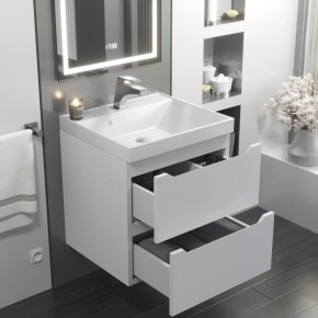 Тумба с раковиной Uperwood Tanos 50 см, подвесная, белая матовая в Урае - uray.ok-mebel.com | фото 11