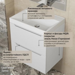 Тумба с раковиной Uperwood Tanos 50 см, подвесная, белая матовая в Урае - uray.ok-mebel.com | фото 6