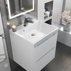 Тумба с раковиной Uperwood Tanos 50 см, подвесная, белая матовая в Урае - uray.ok-mebel.com | фото 9