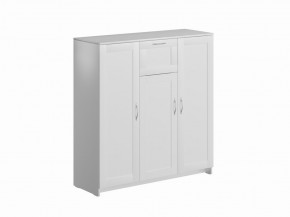 Тумба СИРИУС трехдверная с одним ящиком, цвет белый в Урае - uray.ok-mebel.com | фото