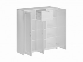 Тумба СИРИУС трехдверная с одним ящиком, цвет белый в Урае - uray.ok-mebel.com | фото 2