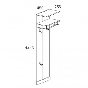 Вешалка 45, OSKAR , цвет дуб Санремо в Урае - uray.ok-mebel.com | фото 3