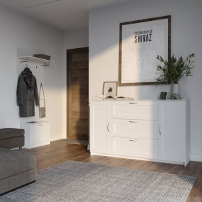 Вешалка СИРИУС настенная с полкой, цвет белый в Урае - uray.ok-mebel.com | фото 4