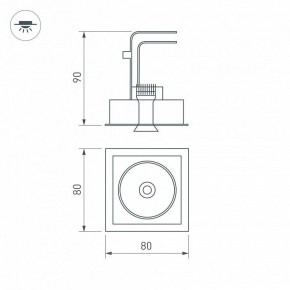 Встраиваемый светильник Arlight CL-SIMPLE-S80x80-9W Warm3000 (BK, 45 deg) 028149 в Урае - uray.ok-mebel.com | фото 9