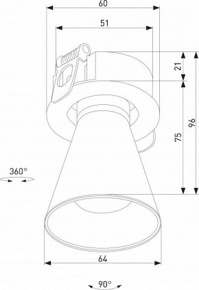 Встраиваемый светильник Elektrostandard Bell 25097/LED 8W 3000K черный в Урае - uray.ok-mebel.com | фото 5